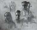 Повороты головы.     уголь.  2006г.