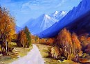 В горах Кавказа. Дорога к Клухорскому перевалу.