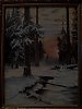 Зимний закат в еловом лесу