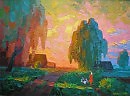 <<Вечер в деревне>>, холст, масло, 47х63, 2004г