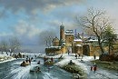 Вечер.Замок.Река .Каток.