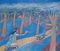 «Бегущие по дороге» х.м,,маслян. пастель.,50*60см 2000г.