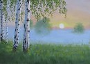 Утро. У берёз