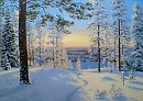 Закат в зимнем лесу