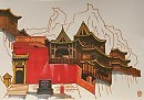 Монастырь в скалах. Скетч.