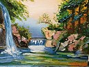 ВОДОПАДЫ , масло + мастихин