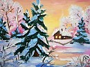" Лазурное утро  " , масло + мастихин